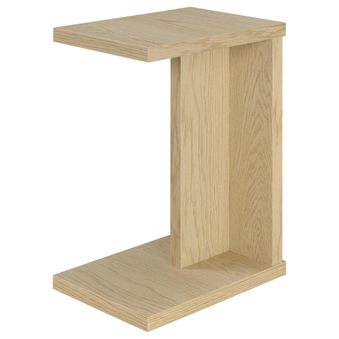 Leandro Engineered Wood C-Shaped Sofa Side Table Light Oak