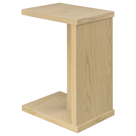 Leandro Engineered Wood C-Shaped Sofa Side Table Light Oak