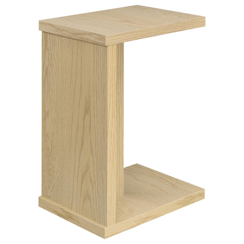 Leandro Engineered Wood C-Shaped Sofa Side Table Light Oak