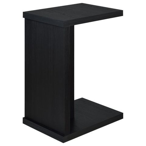 Leandro Engineered Wood C-Shaped Sofa Side Table Black
