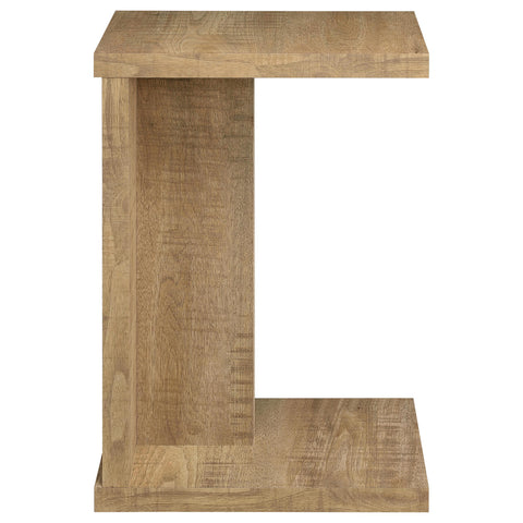 Leandro Engineered Wood C-Shaped Sofa Side Table Mango