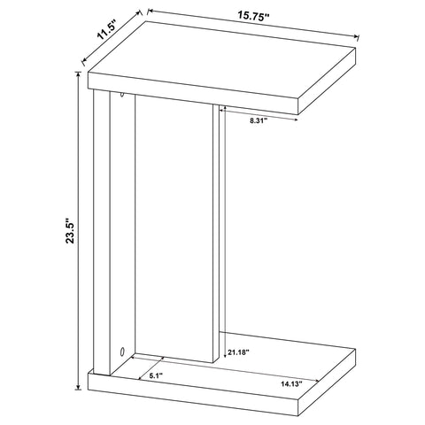 Leandro Engineered Wood C-Shaped Sofa Side Table Mango