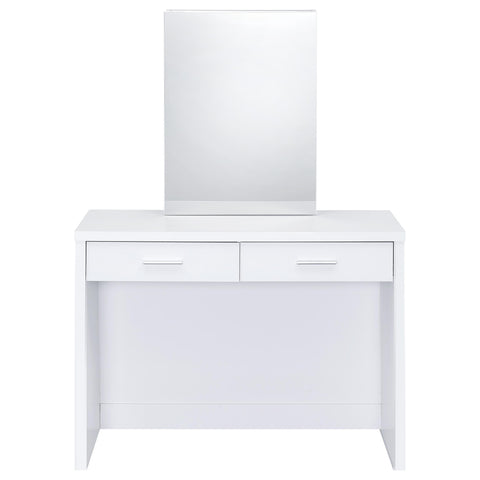 Levy Makeup Vanity Table Set Storage Mirror and Stool White