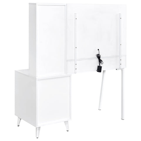 Pace 5-Drawer Makeup Vanity Table With LED Mirror White High Gloss
