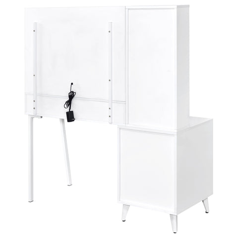 Pace 5-Drawer Makeup Vanity Table With LED Mirror White High Gloss