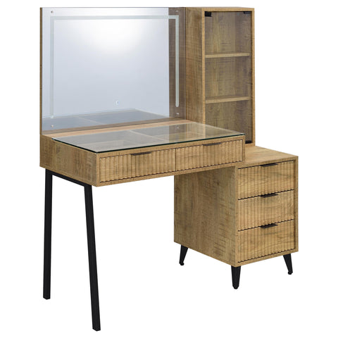 Pace 5-Drawer Makeup Vanity Table With LED Mirror Mango
