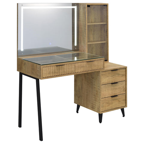 Pace 5-Drawer Makeup Vanity Table With LED Mirror Mango