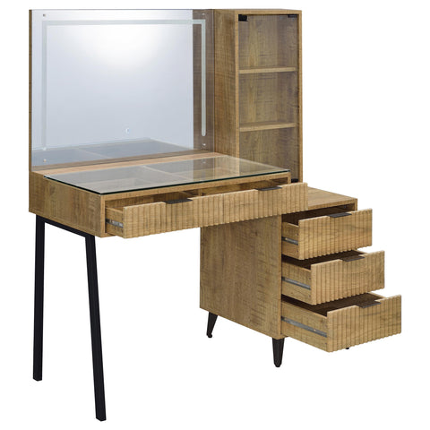 Pace 5-Drawer Makeup Vanity Table With LED Mirror Mango