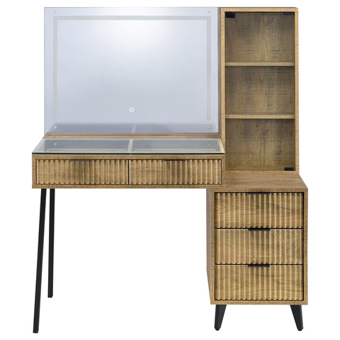 Pace 5-Drawer Makeup Vanity Table With LED Mirror Mango
