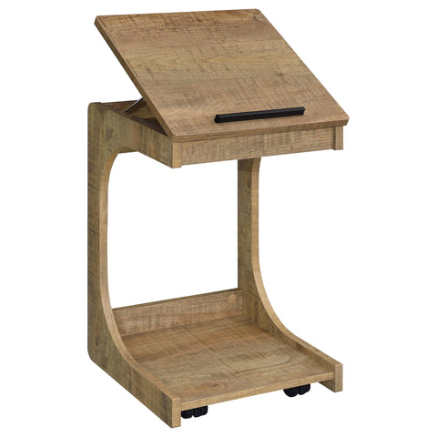 Vardon C-Shaped Lift-Top Sofa Side Table With Casters Mango