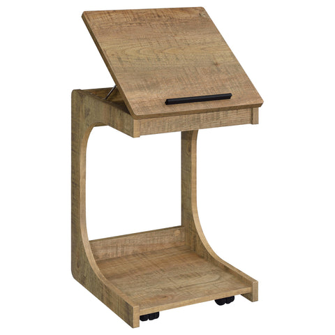 Vardon C-Shaped Lift-Top Sofa Side Table With Casters Mango