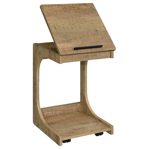 Vardon C-Shaped Lift-Top Sofa Side Table With Casters Mango
