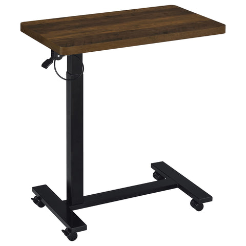 Jenna Pneumatic Adjustable C-Shape Side Table with Casters Dark Pine