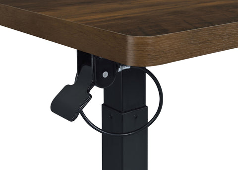 Jenna Pneumatic Adjustable C-Shape Side Table with Casters Dark Pine
