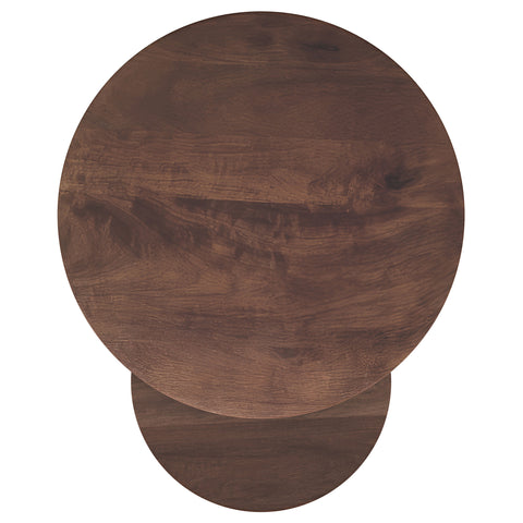 Sunny 2-piece Solid Wood Round Nesting Table Mango BrownDark Brown Mango