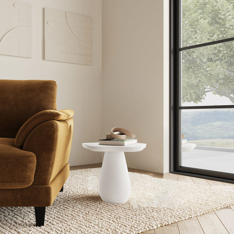 Simeon 17-inch Side Table with Cloud-Shaped Top Off White