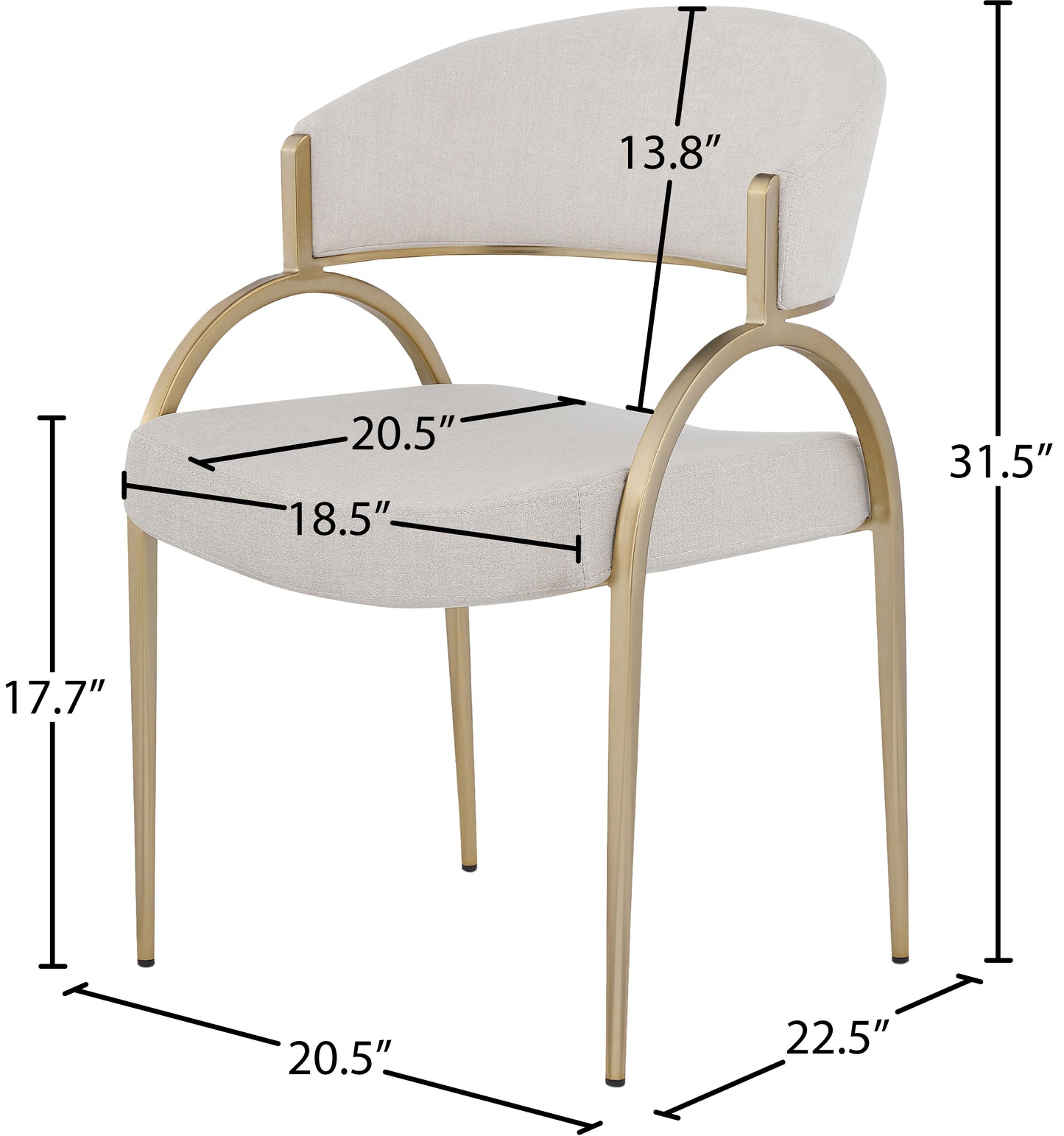 charleville beige linen textured fabric dining chair c