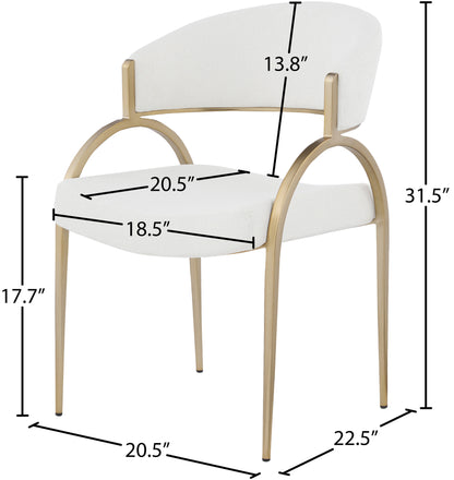 Collette Cream Linen Textured Fabric Dining Chair