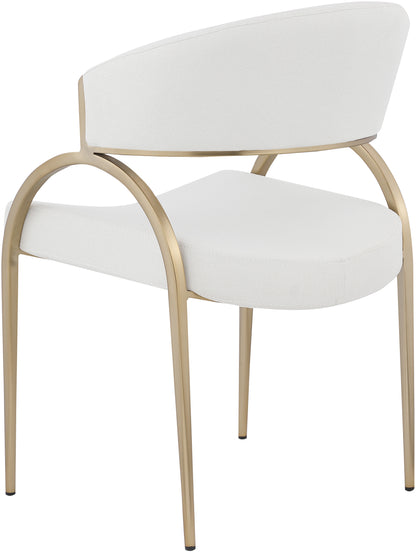 Collette Cream Linen Textured Fabric Dining Chair