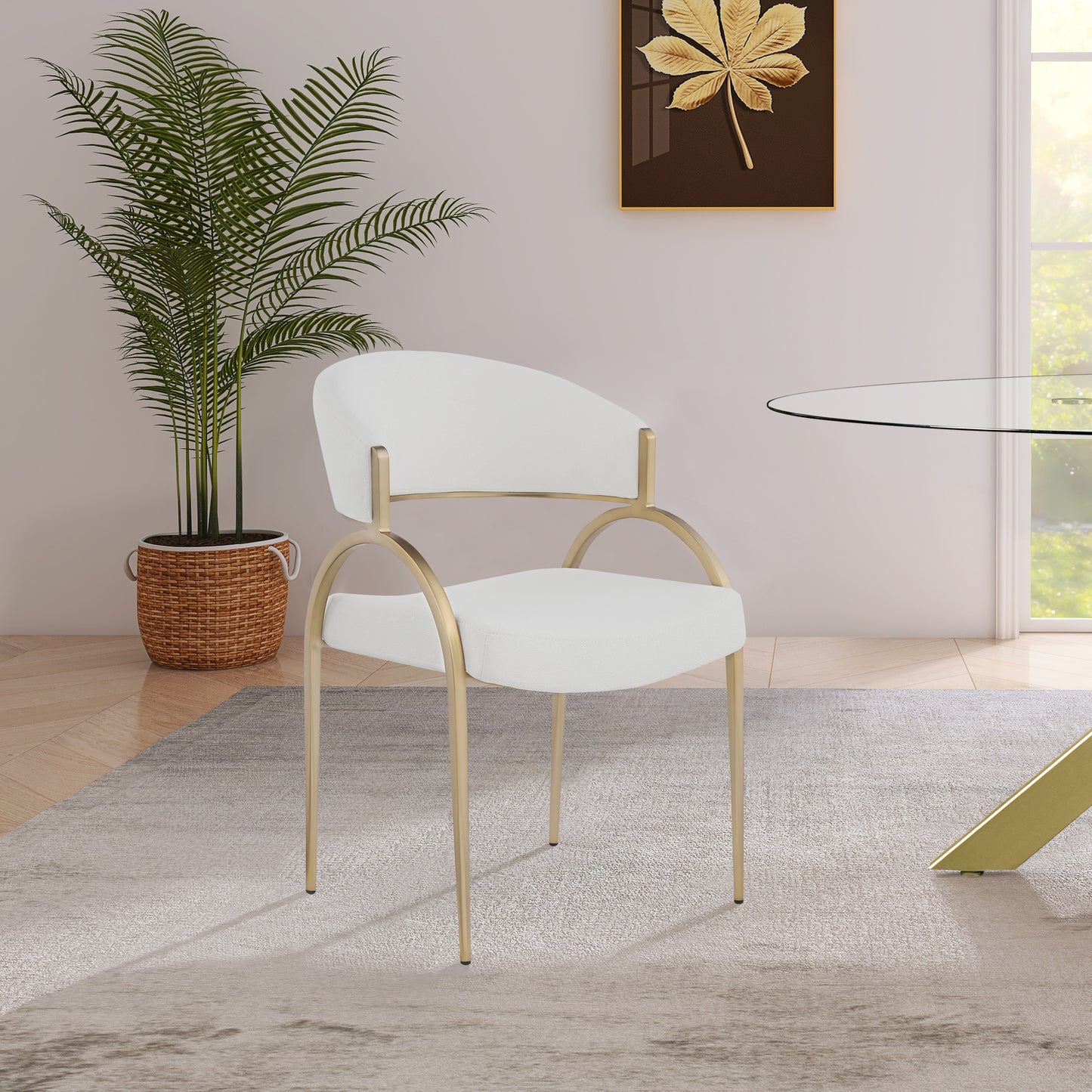 collette cream linen textured fabric dining chair