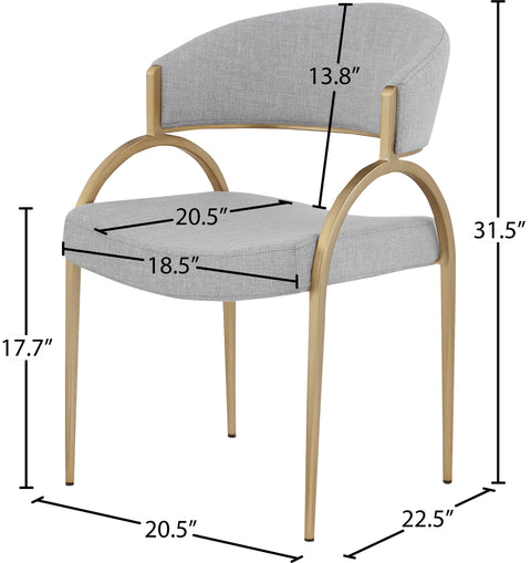 Collette Grey Linen Textured Fabric Dining Chair
