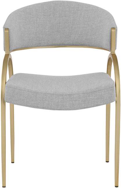 Collette Grey Linen Textured Fabric Dining Chair