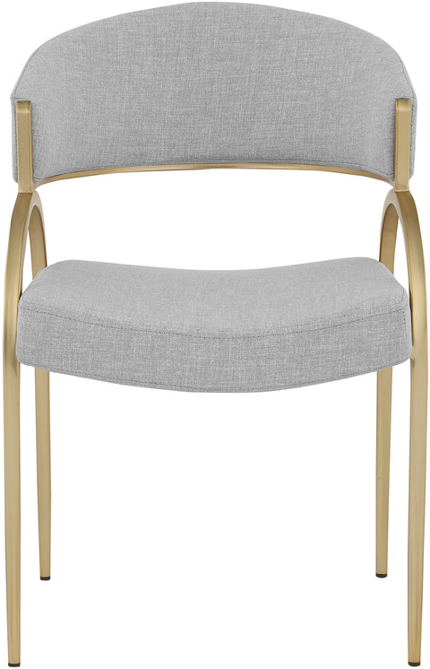Collette Grey Linen Textured Fabric Dining Chair