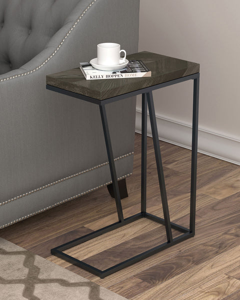 Velma Engineered Wood C-Shaped Sofa Side Table Rustic GreyRustic Grey