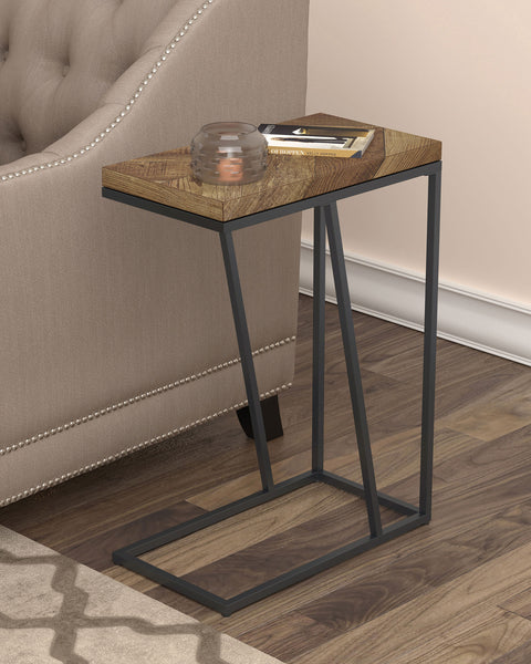 Velma Engineered Wood C-Shaped Side Table Rustic TobaccoRustic Tobacco