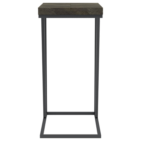 Eden Expandable Engineered Wood C-Shaped Side Table GreyRustic Grey