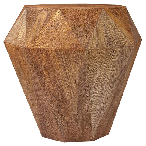 Keanu Octagonal Solid Mango Wood Side Table Natural BrownNatural