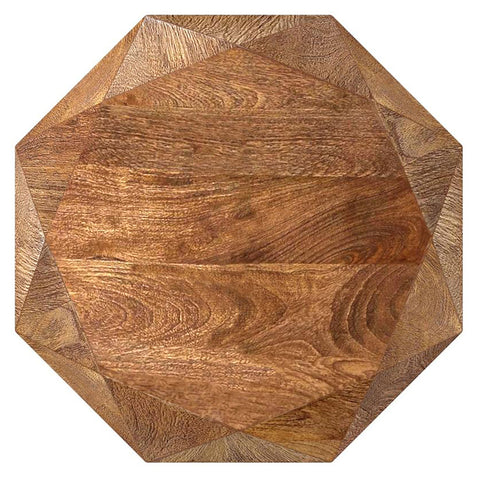 Keanu Octagonal Solid Mango Wood Side Table Natural BrownNatural