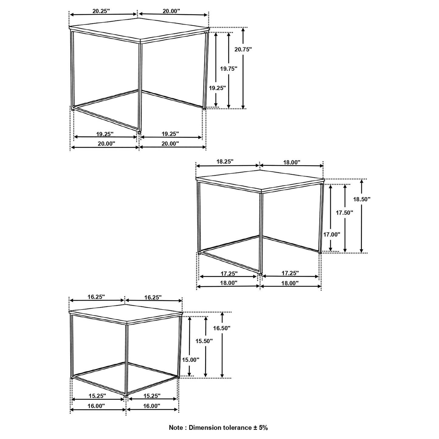 3 pc nesting table