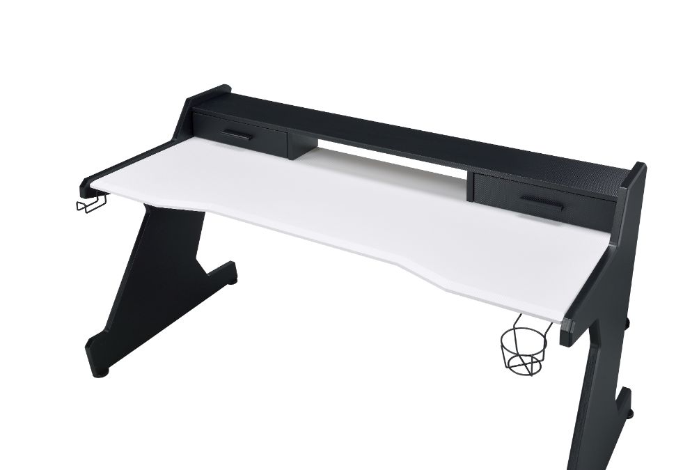 lyphre gaming desk, black & white finish