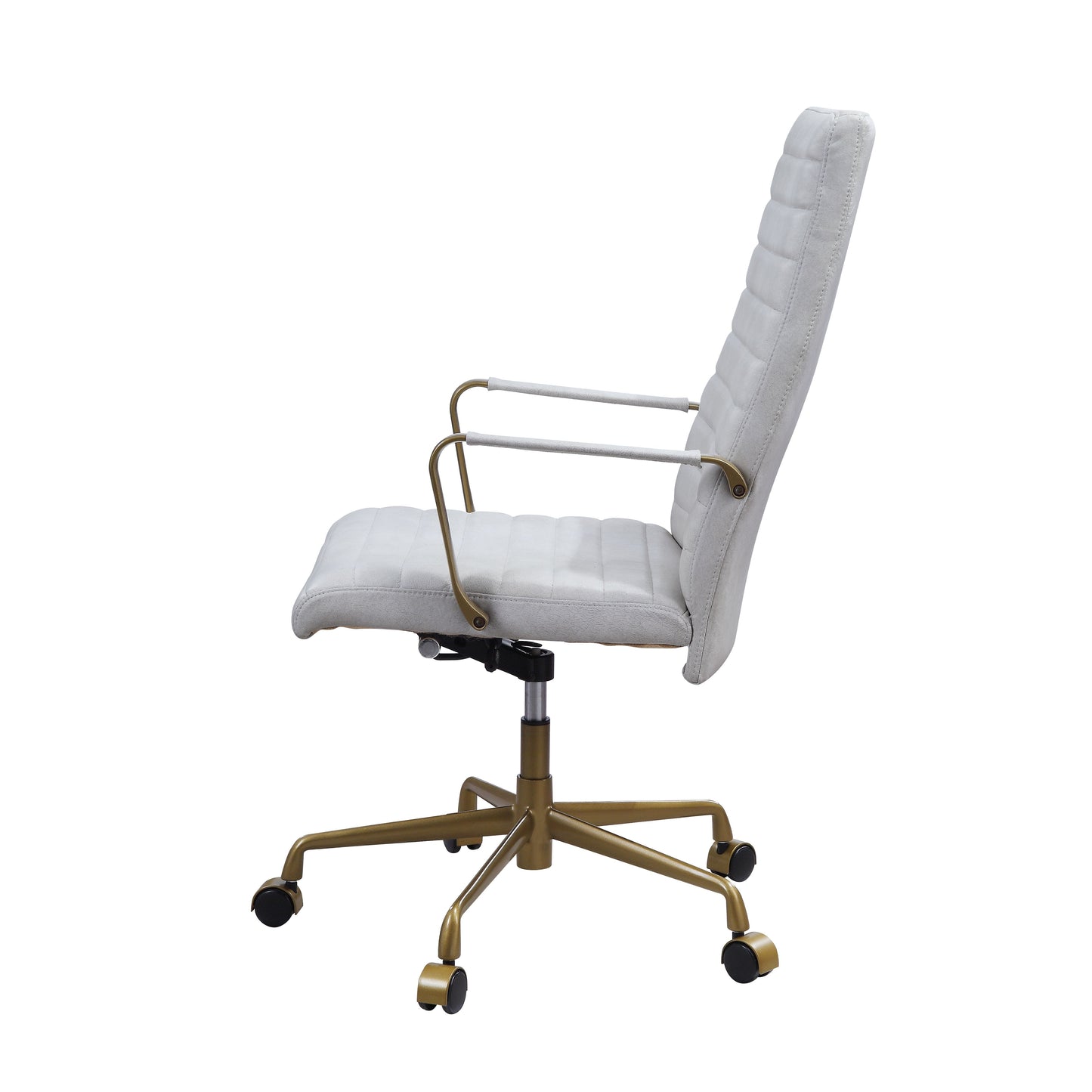 maceo office chair, vintage white top grain leather