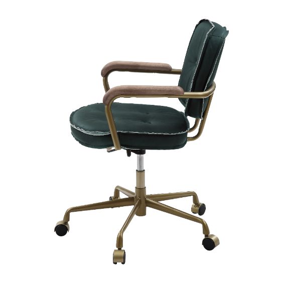 madan office chair, emerald greentop grain leather