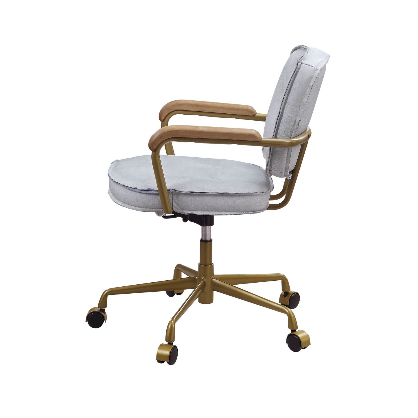 madan office chair, vintage white top grain leather