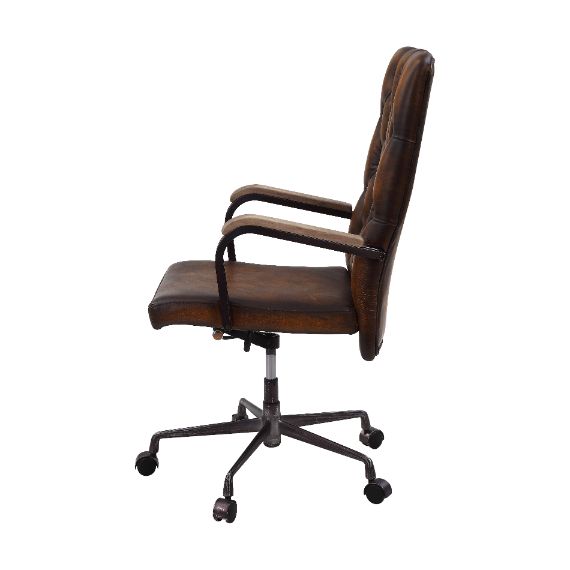 madison office chair, brown top grain leather