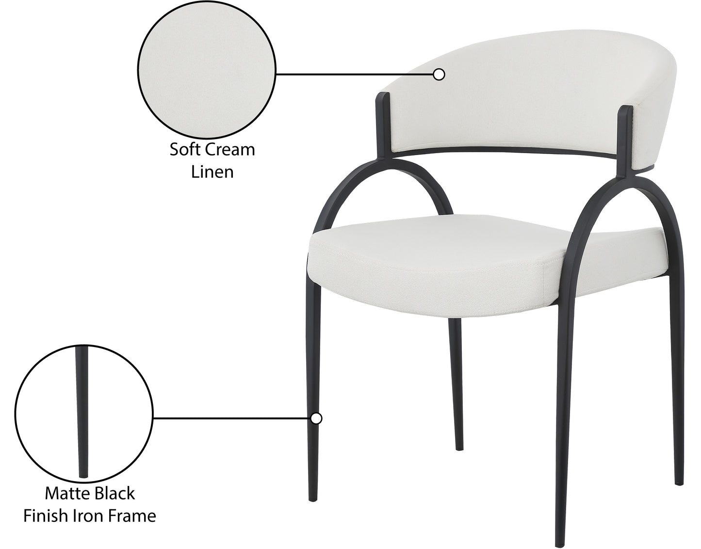 charleville cream linen textured fabric dining chair c