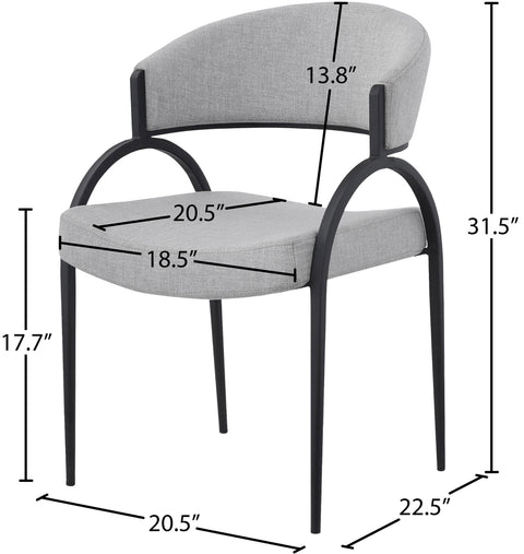 Charleville Grey Linen Textured Fabric Dining Chair C