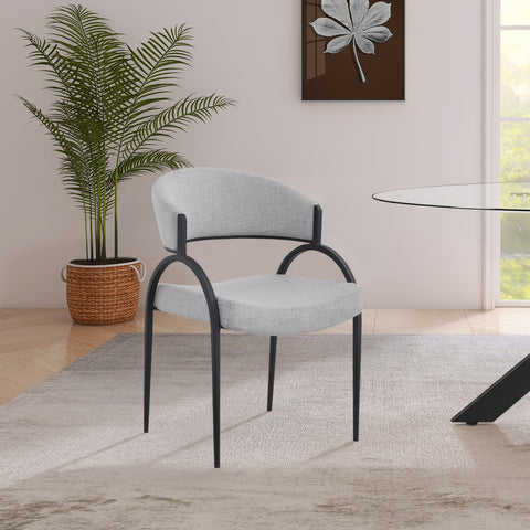 Charleville Grey Linen Textured Fabric Dining Chair C