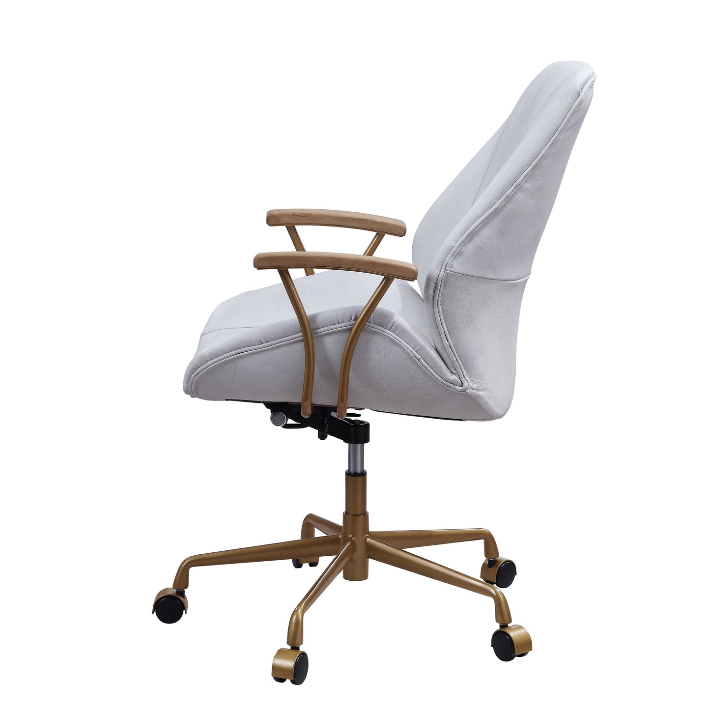kolin office chair, vintage white top grain leather