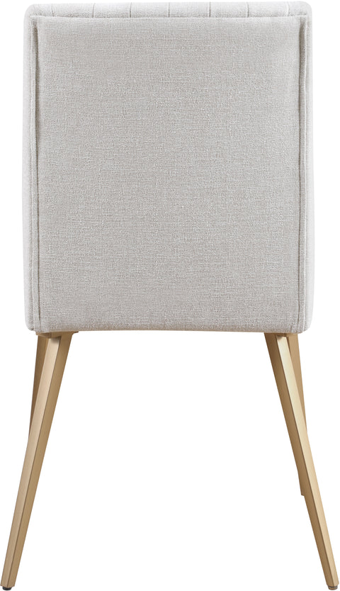 Florence Cream Linen Textured Fabric Upholstered Dining Chair, 2-Piece (Style 3)