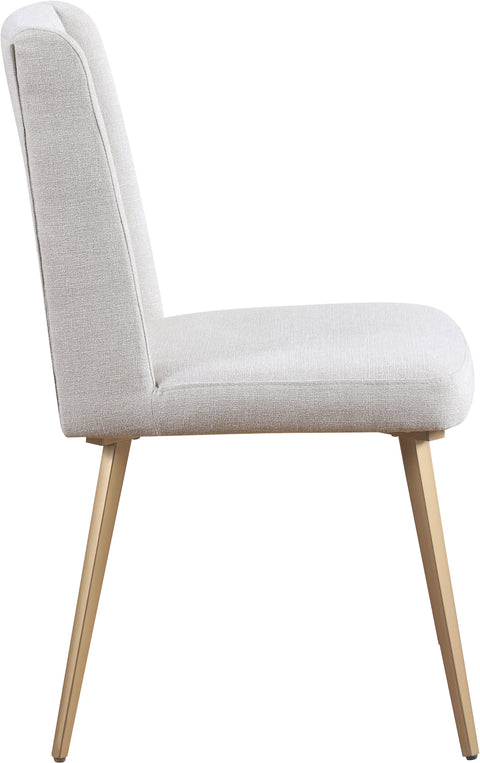 Florence Cream Linen Textured Fabric Upholstered Dining Chair, 2-Piece (Style 3)