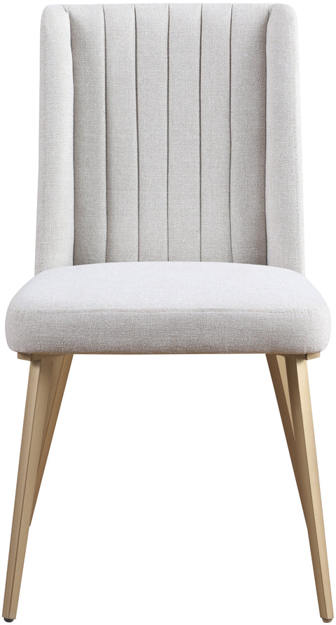 Florence Cream Linen Textured Fabric Upholstered Dining Chair, 2-Piece (Style 3)