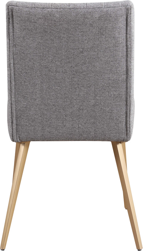 Florence Grey Linen Textured Fabric Upholstered Dining Chair, 2-Piece (Style 2)