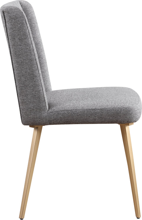 Florence Grey Linen Textured Fabric Upholstered Dining Chair, 2-Piece (Style 2)