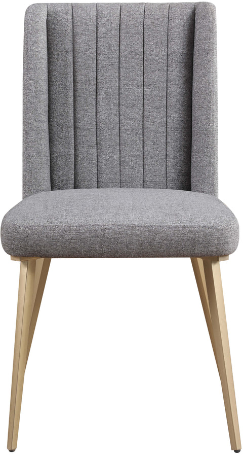 Florence Grey Linen Textured Fabric Upholstered Dining Chair, 2-Piece (Style 2)