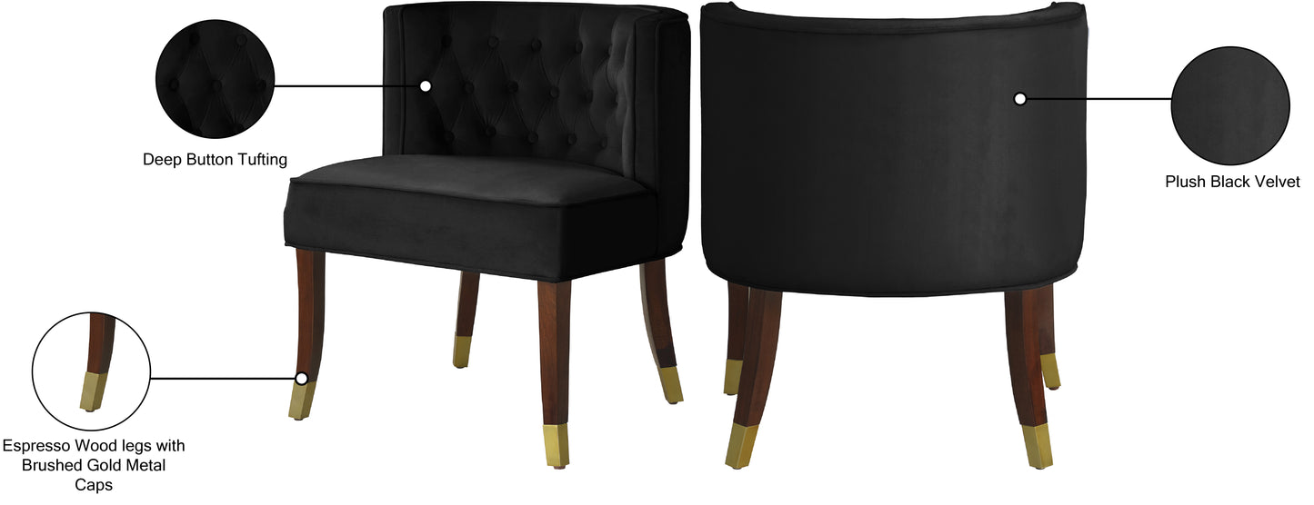 woodland black velvet dining chair c