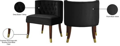 Woodland Black Velvet Dining Chair C